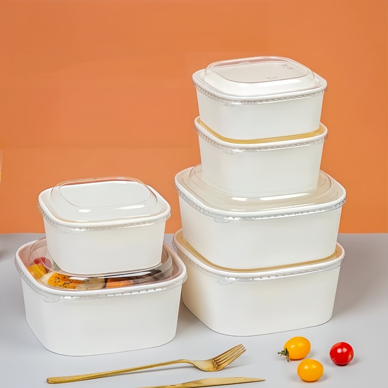 White Square Paper Salad Bowl  - Meal Prep Bowl ulasan dan harga