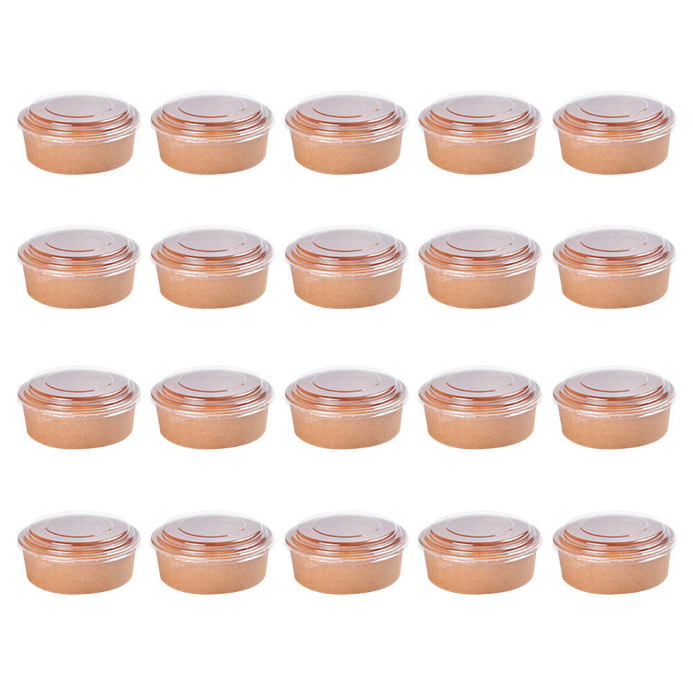 20pcs Kraft Paper with Lid Dis - Meal Prep Bowl ulasan dan harga